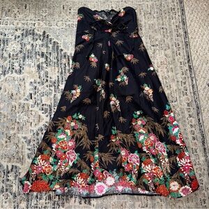 Oxygene Strapless floral beaded maxi Dress 2